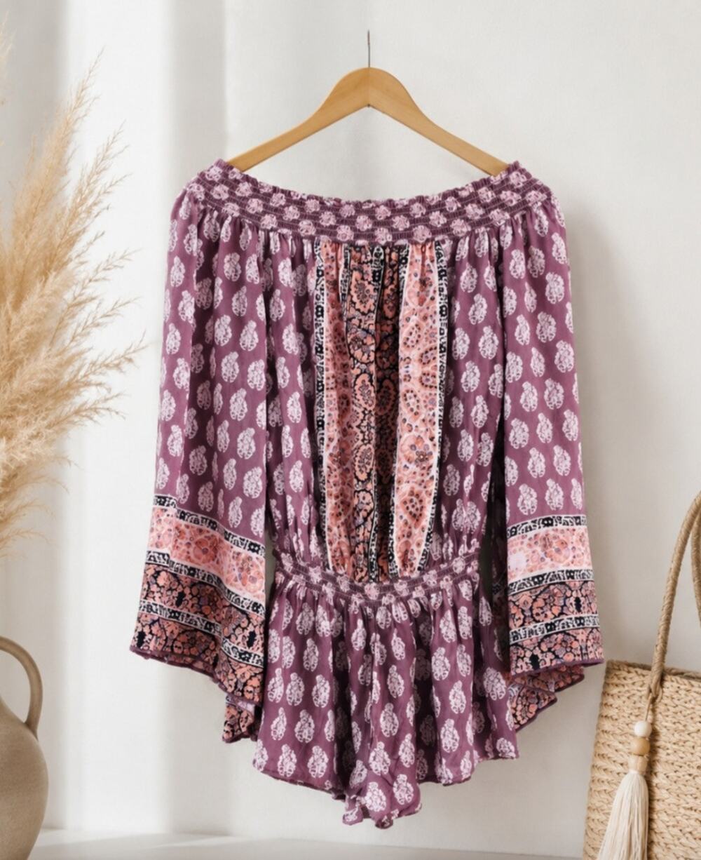 Surf Gypsy Off The Shoulder Maeve Boho Romper M